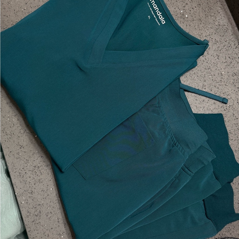 Mandala Teal Scrub Set